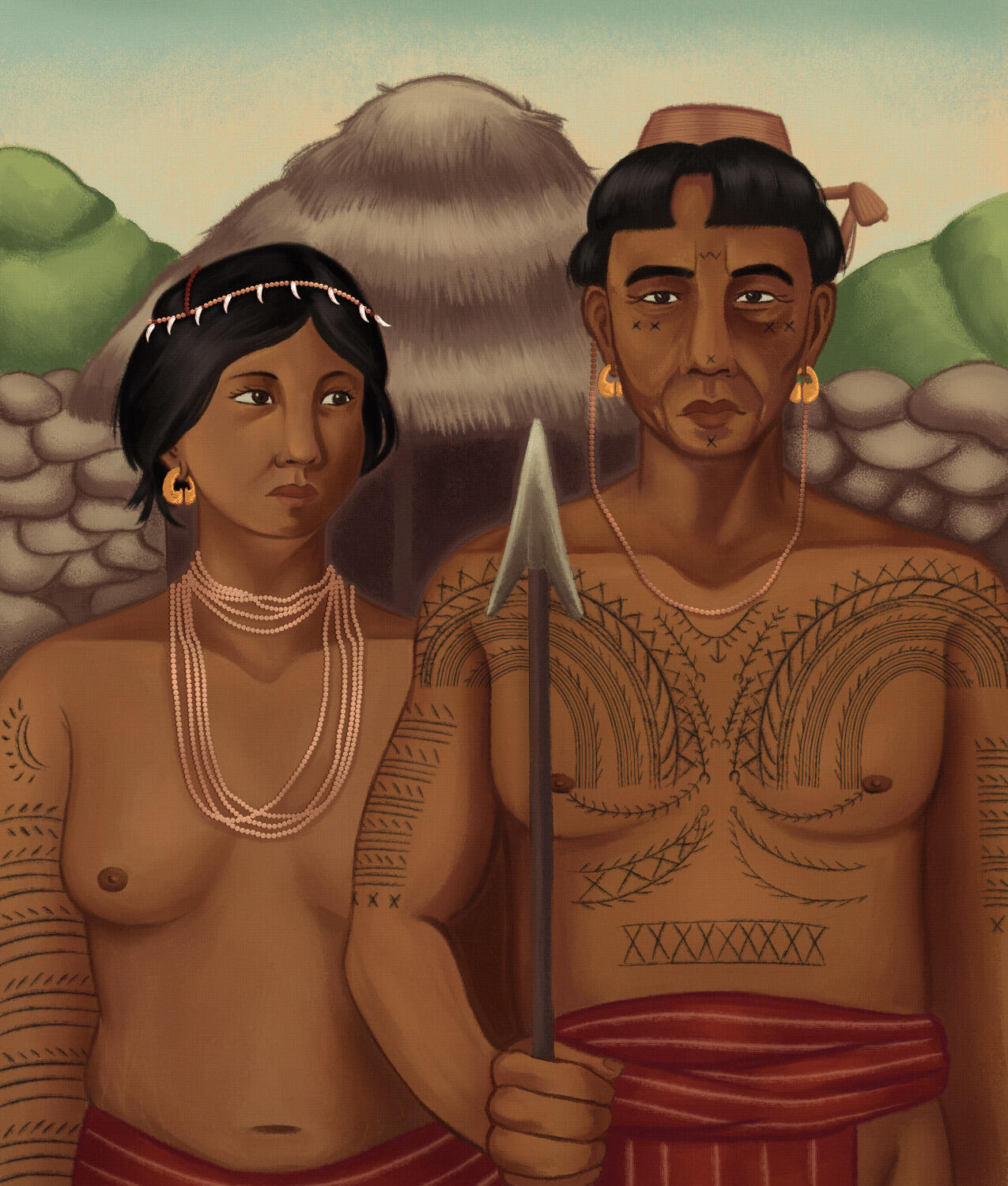 Bontoc Gothic (after Grant Wood's American Gothic)